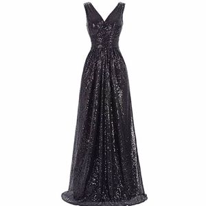 Women Sequin Bridesmaid Dress Sleeveless Maxi